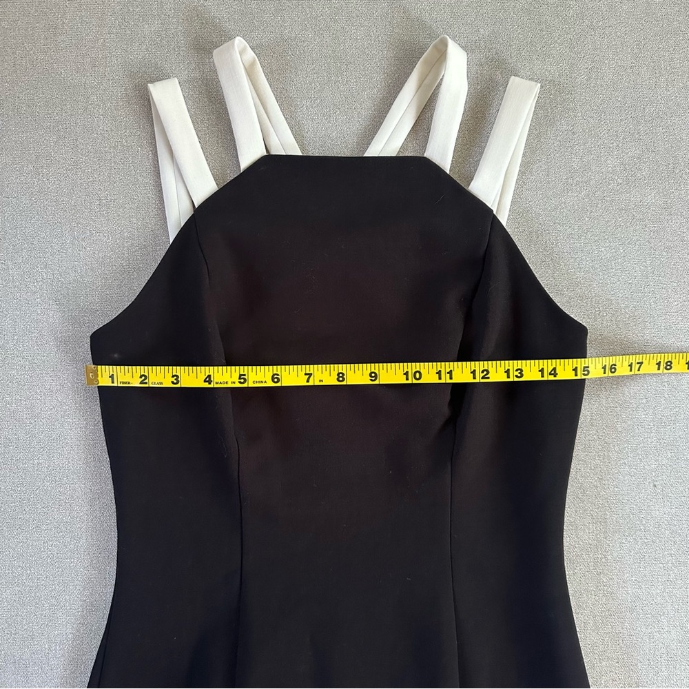Lauren Ralph Lauren Black Midi Sheath Dress with White Double Straps. Size 4 - Picture 8 of 10